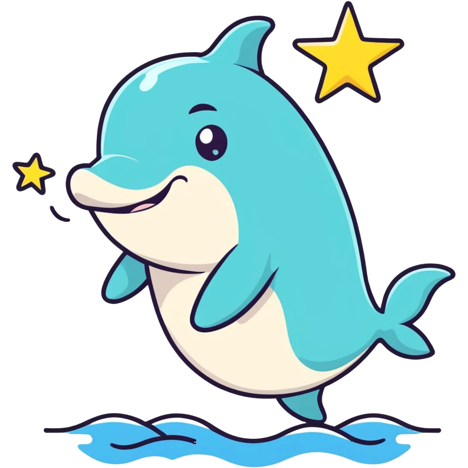 Dolphin crying holding a star emoji