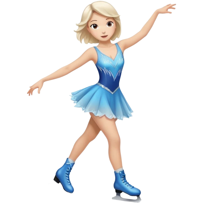 buz pıstının ustunde kayan,yarısma ıcın elbıse gıymıs ve artıstık hareketler yapan kadın emojısı  emoji