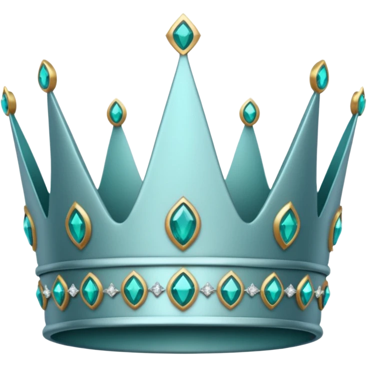 silver feminine crown with teal gems emoji