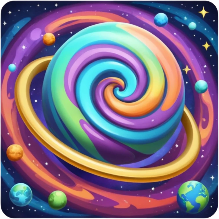 colorful planet with ring emoji