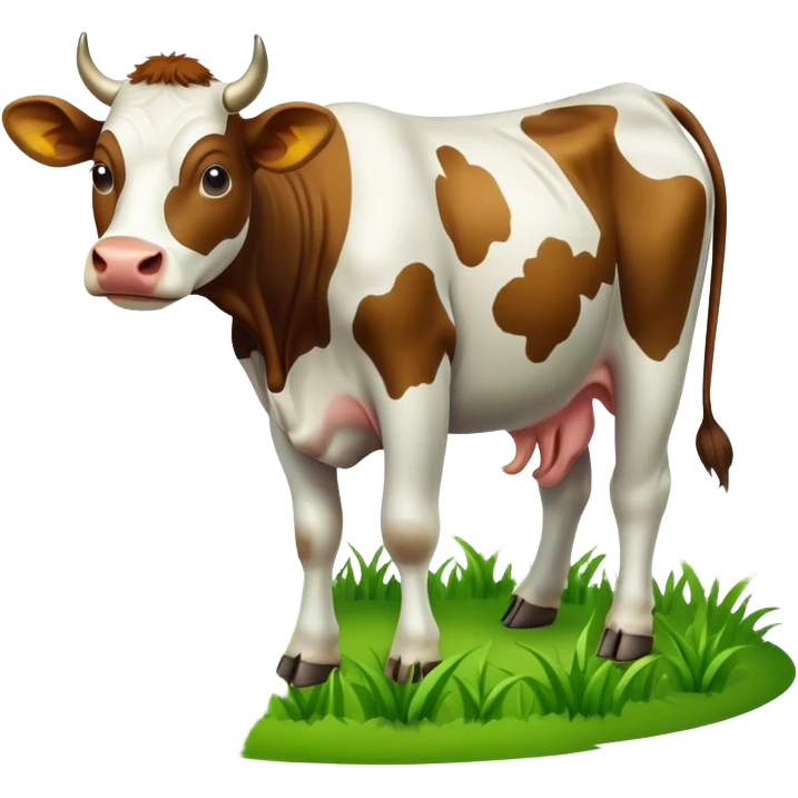 Cow eats grass emoji