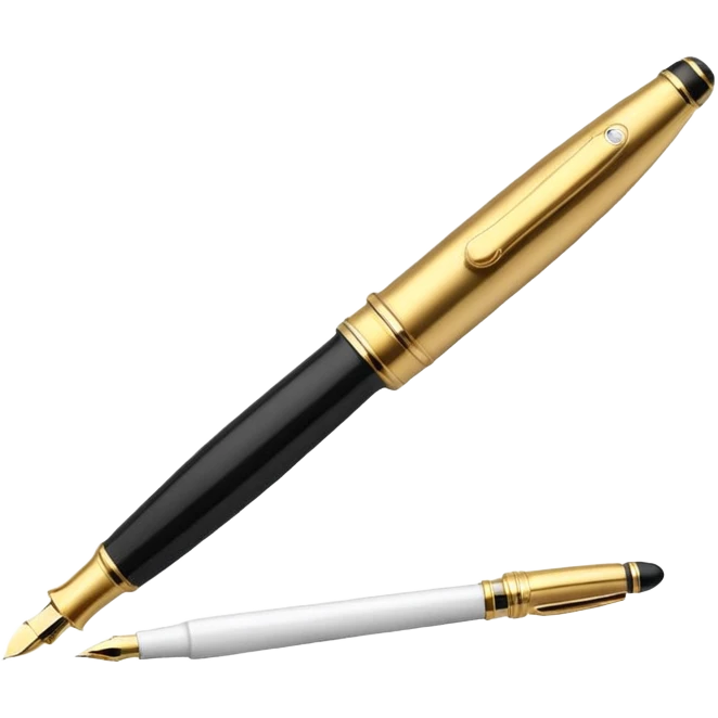 3D academic premium golden black Fountain Pe emoji