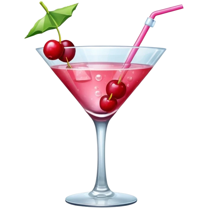 galentines red and pink cocktail with cherry emoji