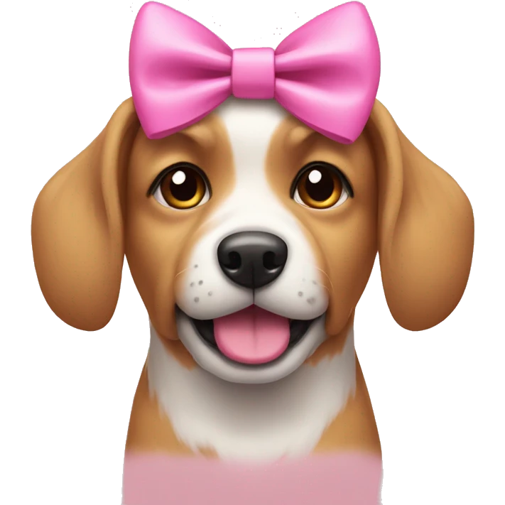 dog wearing a pink bow emoji