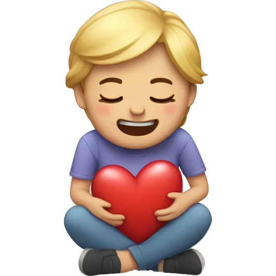 A person who’s crying laughing with hearts around them on their knees expressing there love  emoji