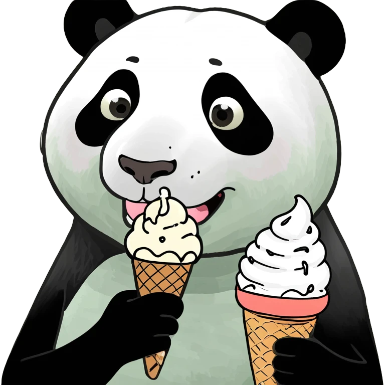 Panda eating ice cream emoji