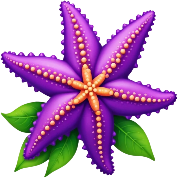 Purple Seastar holding purple flower emoji