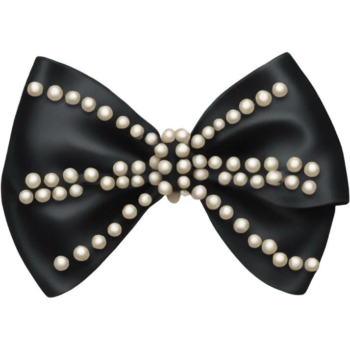black silk bow with pearls emoji