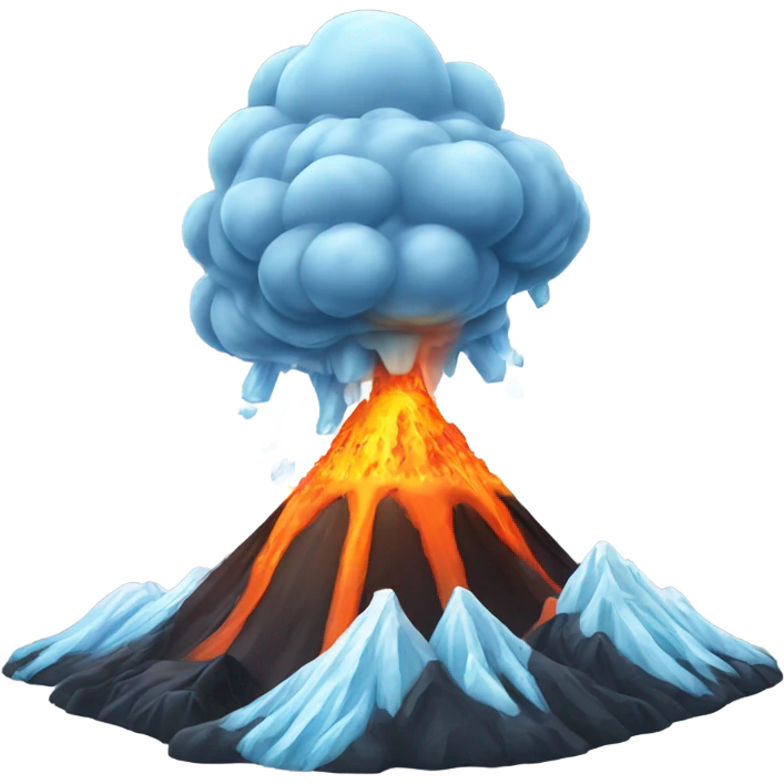 Volcano spewing ice emoji