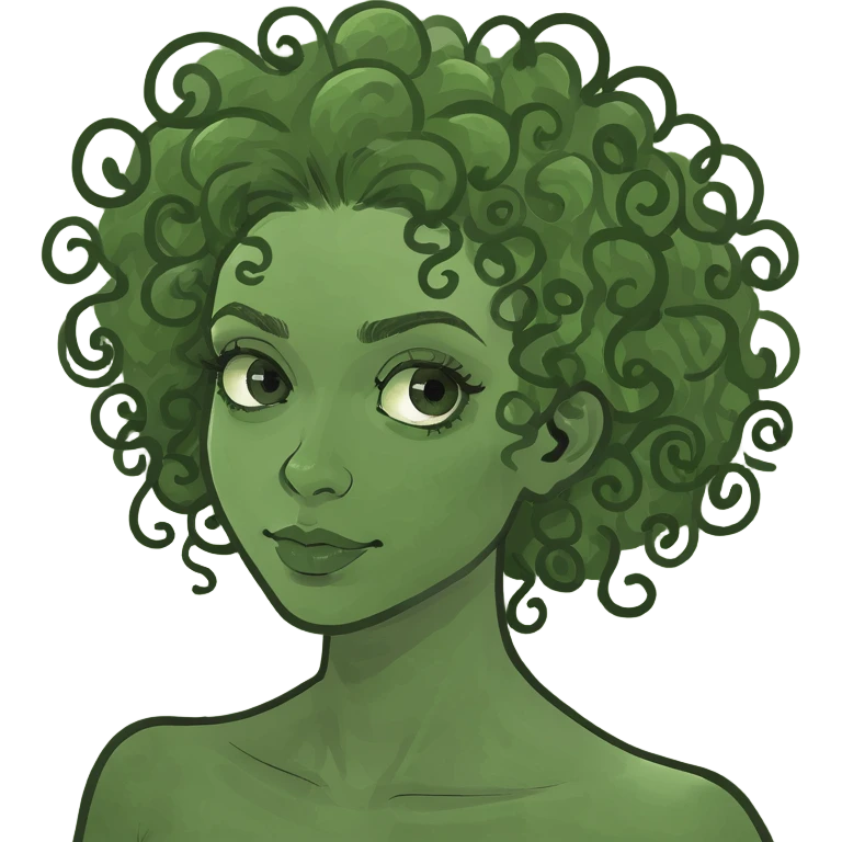 Woman with curly hair emoji