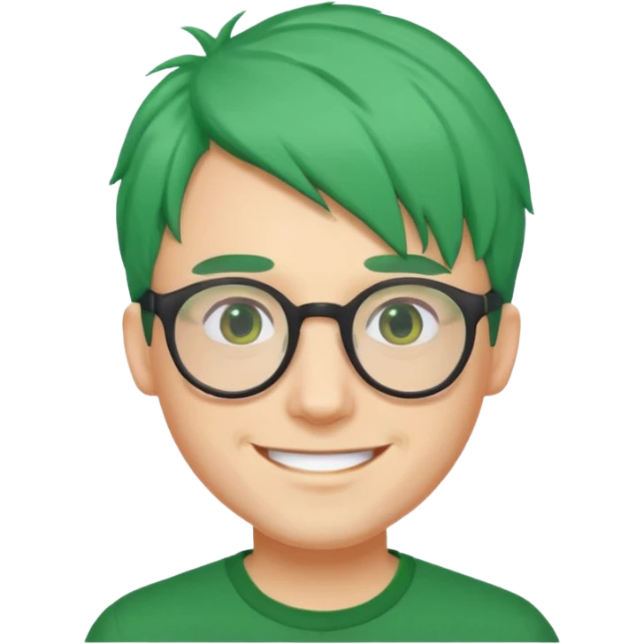 man with green hair and glasses emoji
