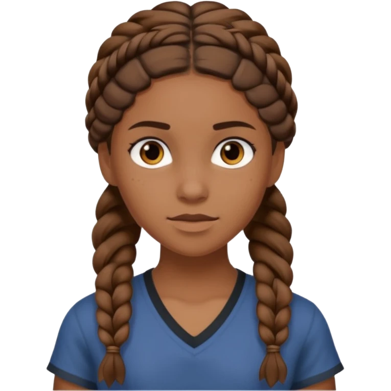Black Annabeth Chase with brown hair in braids emoji