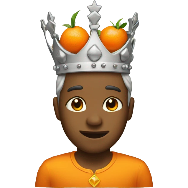 Tangerine wearing a crown  emoji