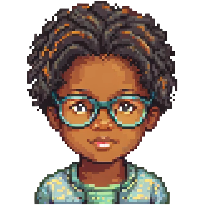 Black child wearing glasses emoji