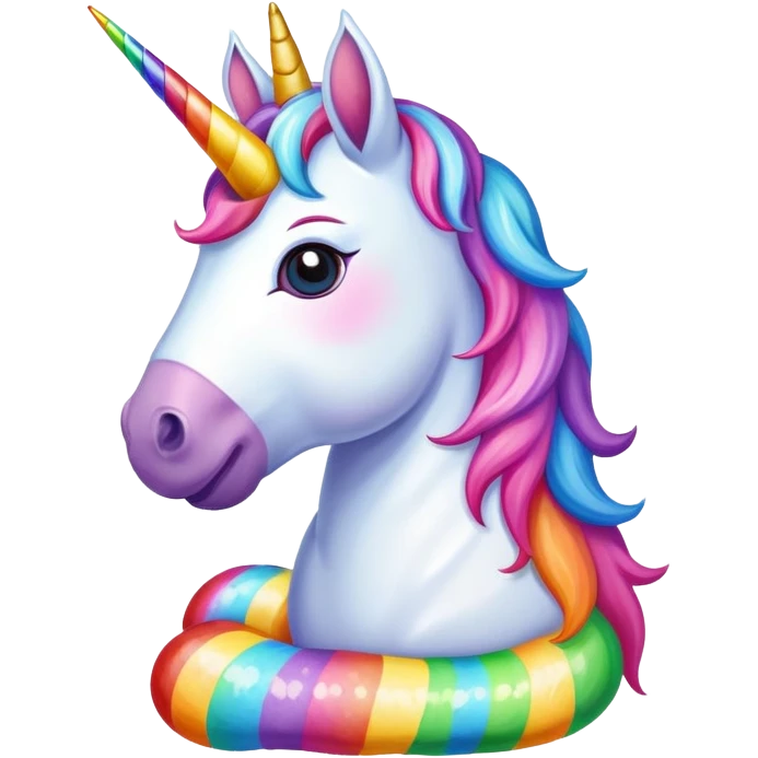 Unicorn eating rainbow poop emoji