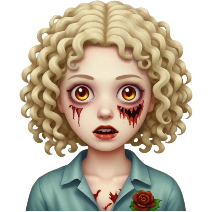 zumbi de cabelo cacheado feminina emoji