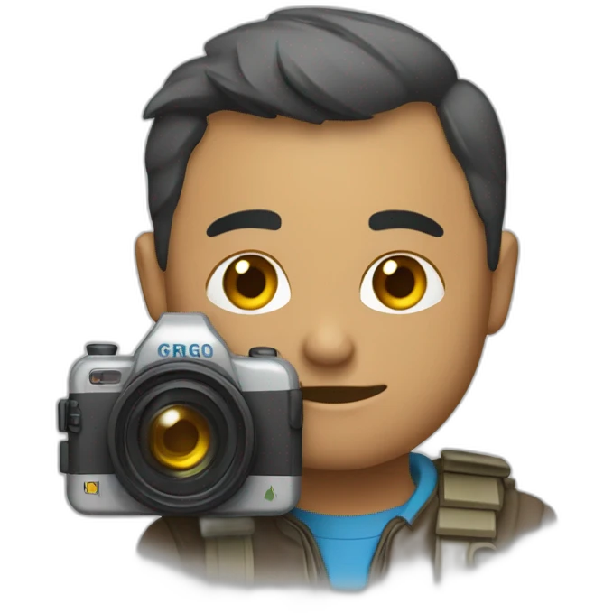 un grigo avec une caméra emoji