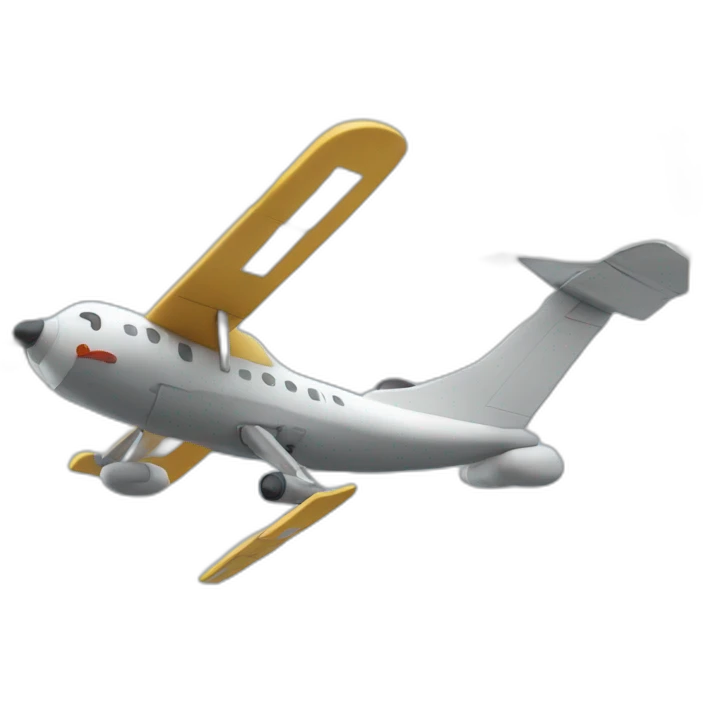 Avion qui vole dans des tours emoji