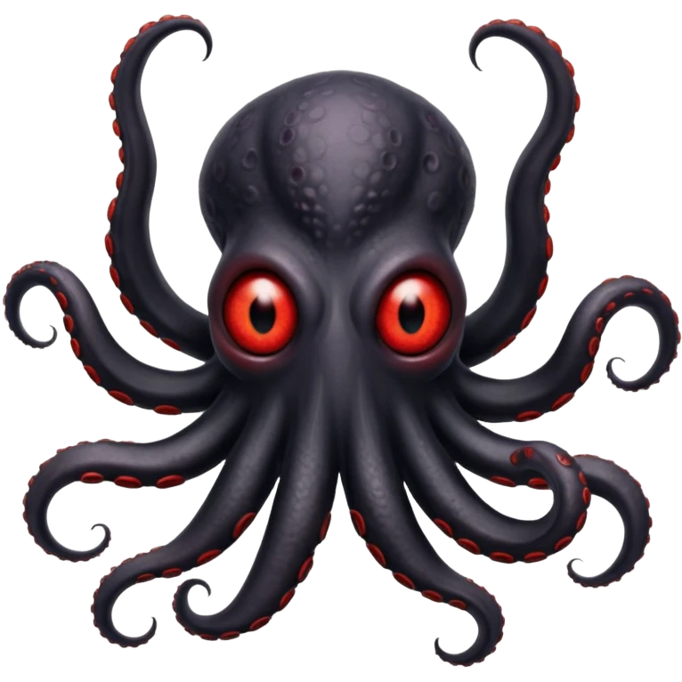 black tentacled creature with a large red eye and clawed tips, not an octopus, viewed from above emoji