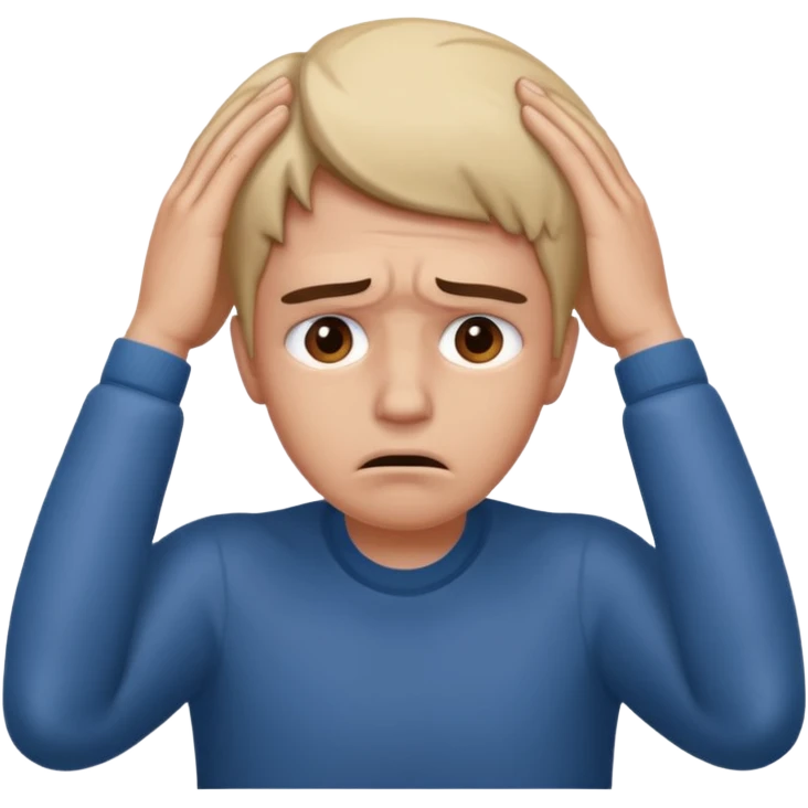 manos a la cabeza, de preocupacion emoji