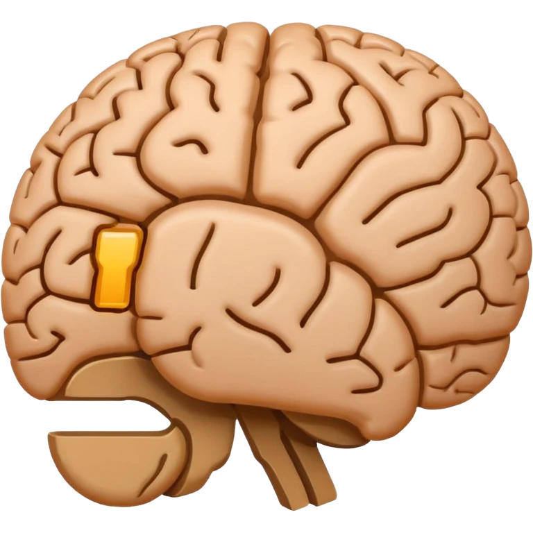 Flat emoji style, simple shapes, bold outline, minimal details, centered, white or transparent background, modern Unicode emoji look. A brain with a loading bar which is filling underneath emoji