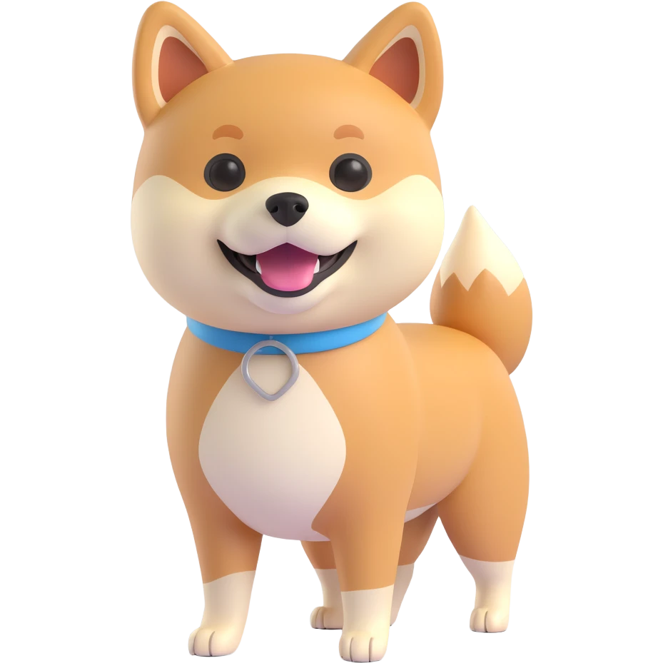 shiba inu standing happy emoji