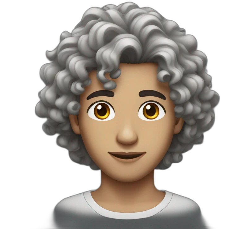 Young moroccan man long curly hair emoji