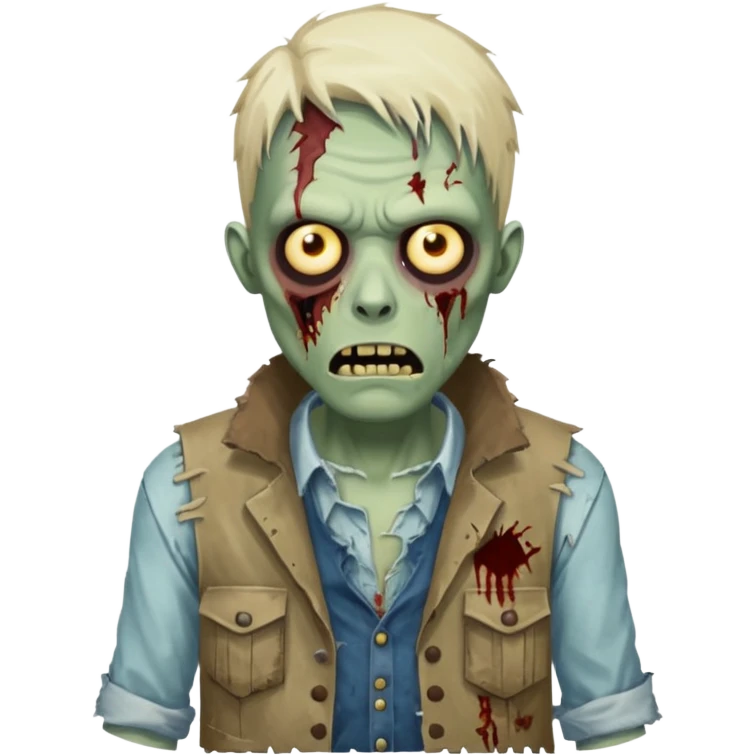 zombie in vest and shirt emoji