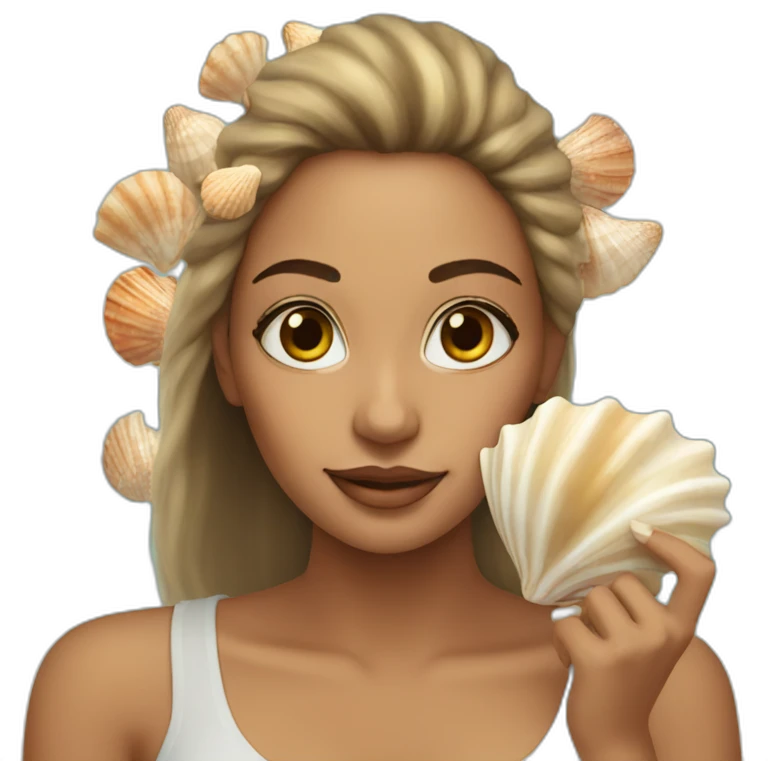 woman with seashells emoji