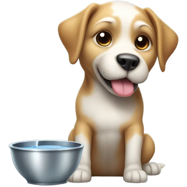 dog drinking water emoji
