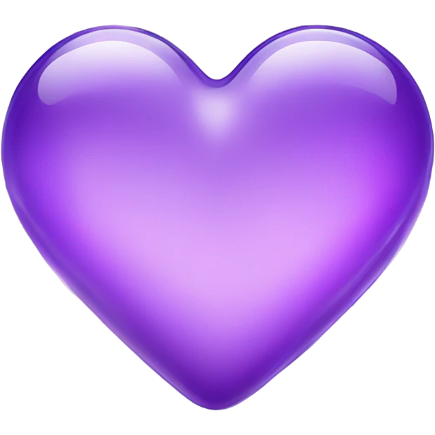 Shiny clear glass violet heart  emoji