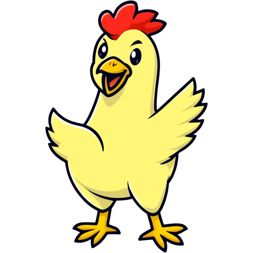 shouting yellow long neck chicken emoji
