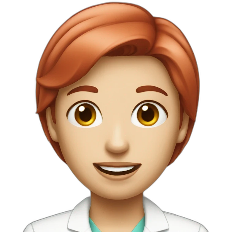 Dentist female Red short hair emoji
