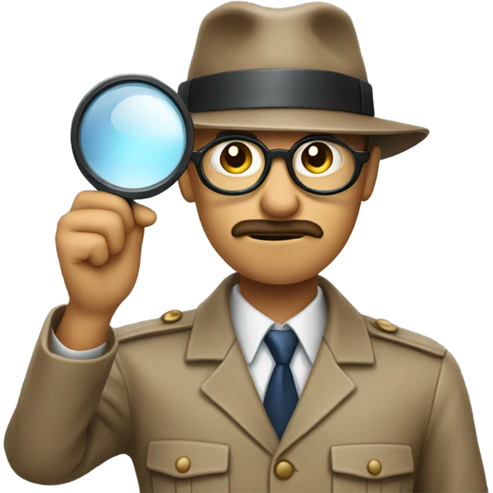 detective investigating a cap emoji