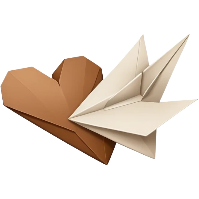 A brown heart and a paper airplane flying nearby emoji