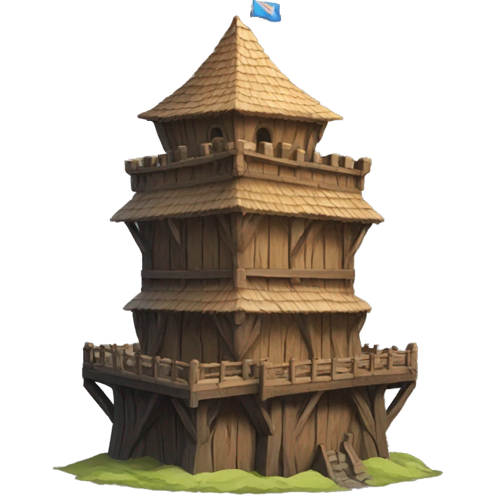 Tower of a medieval castle with wooden superstructure emoji