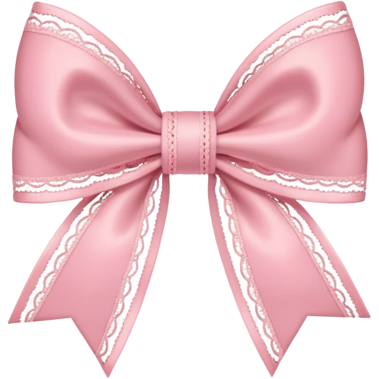 coquette style pink bow, romantic and soft, pastel pink, subtle lace, emoji size, no text emoji