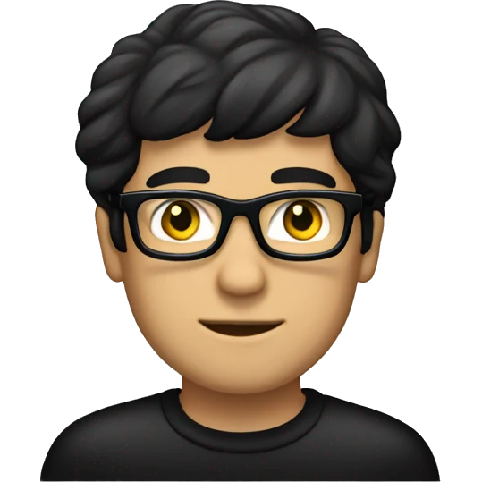 male with black shirt and glasses, black hair, flag of Sealand behind him emoji