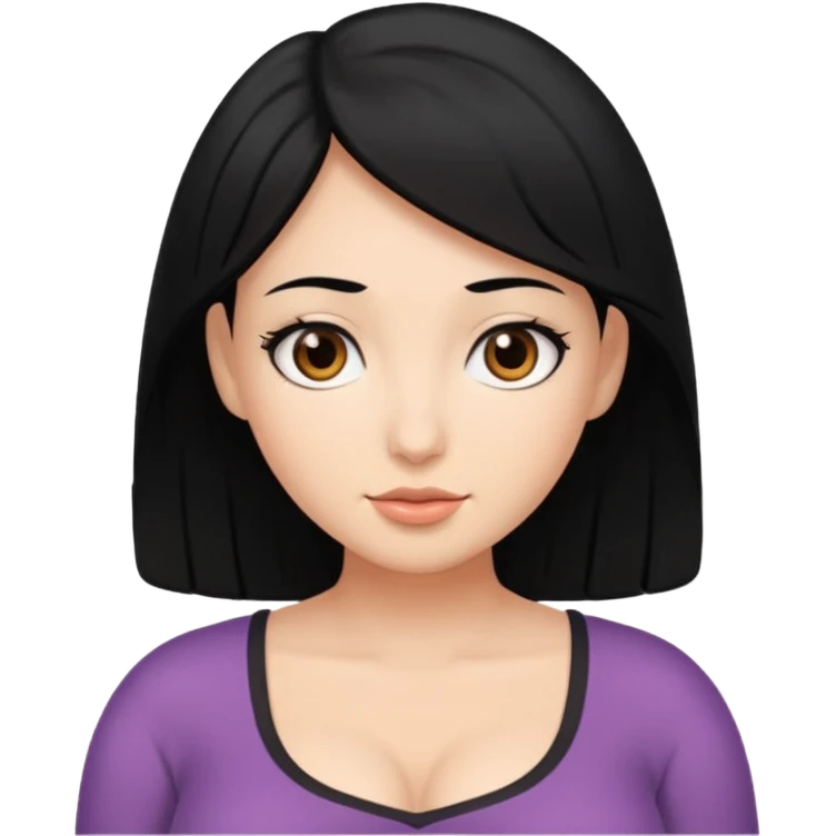 Black hair brown eyes boobs emoji