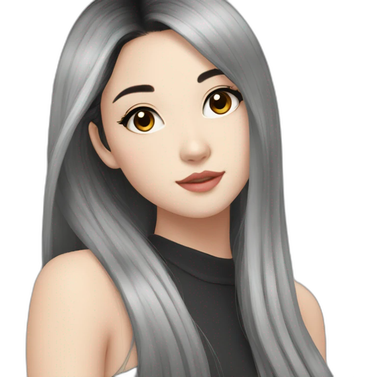 Beautiful girl,Black hair,long hair,Black eyes,Chinese emoji