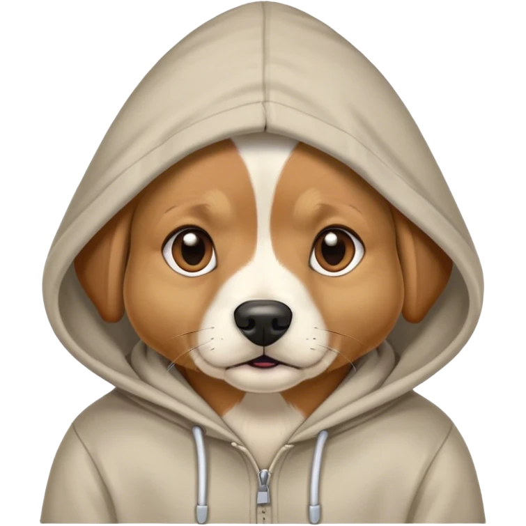 Dog wearing hoodi emoji