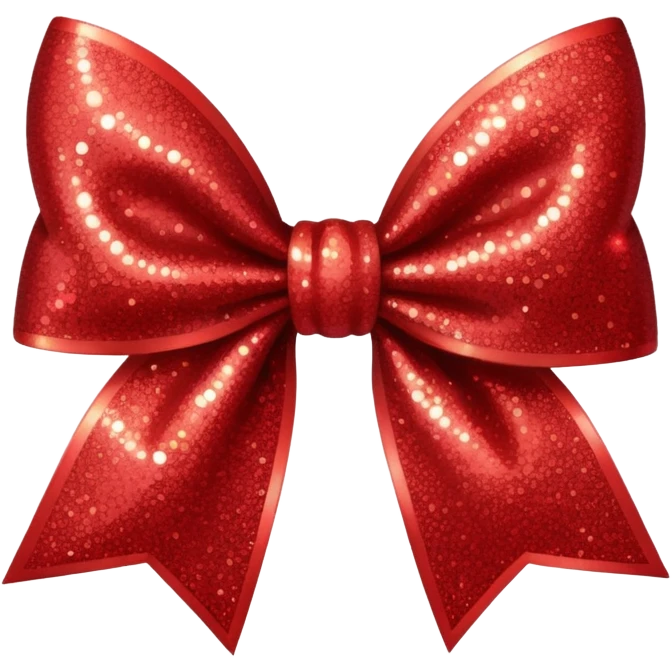 red glitter bow emoji