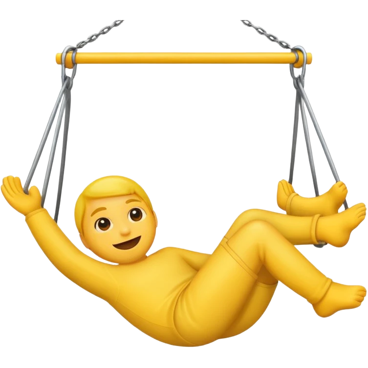 happy emoji laying down swinging feet behind emoji