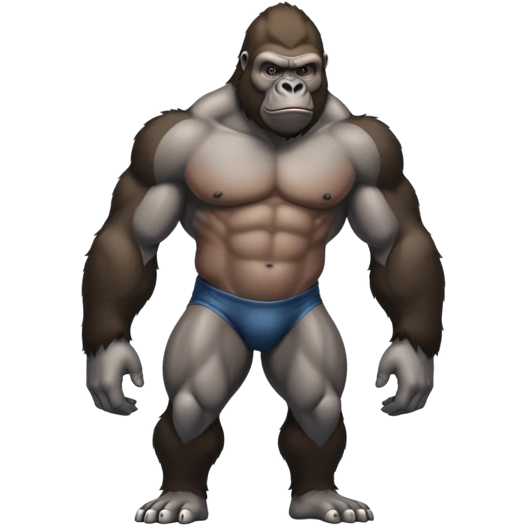 Gorilla with 100 men emoji