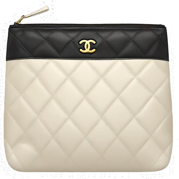 Light colored Chanel cosmetic bag  emoji