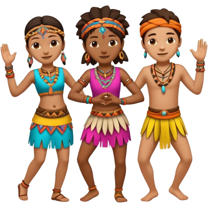 tribals dancing holding hands emoji