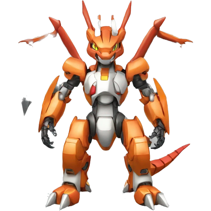 Mechanical Guilmon-Charizard-Medabot-Mecha full body emoji