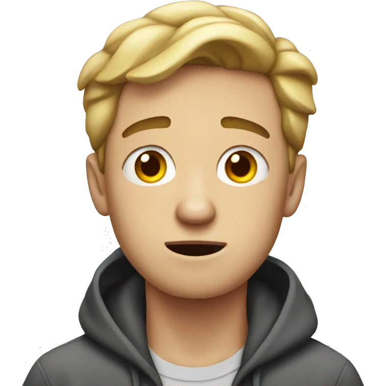 Stressed white man in his twenties  emoji