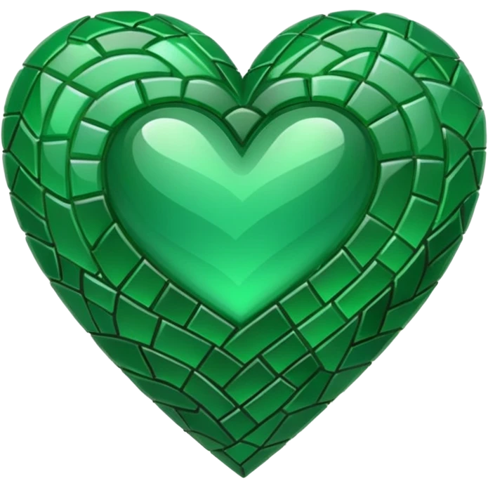 green heart with a mosaic pattern emoji