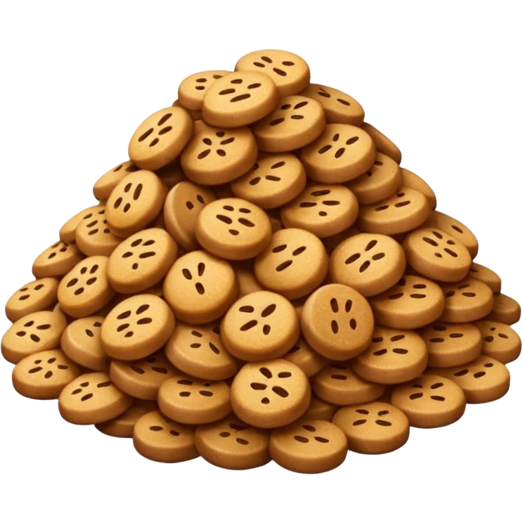 Стикер как смайлики на айфоне в виде горки отрубей, как сыпучего продукта  emoji